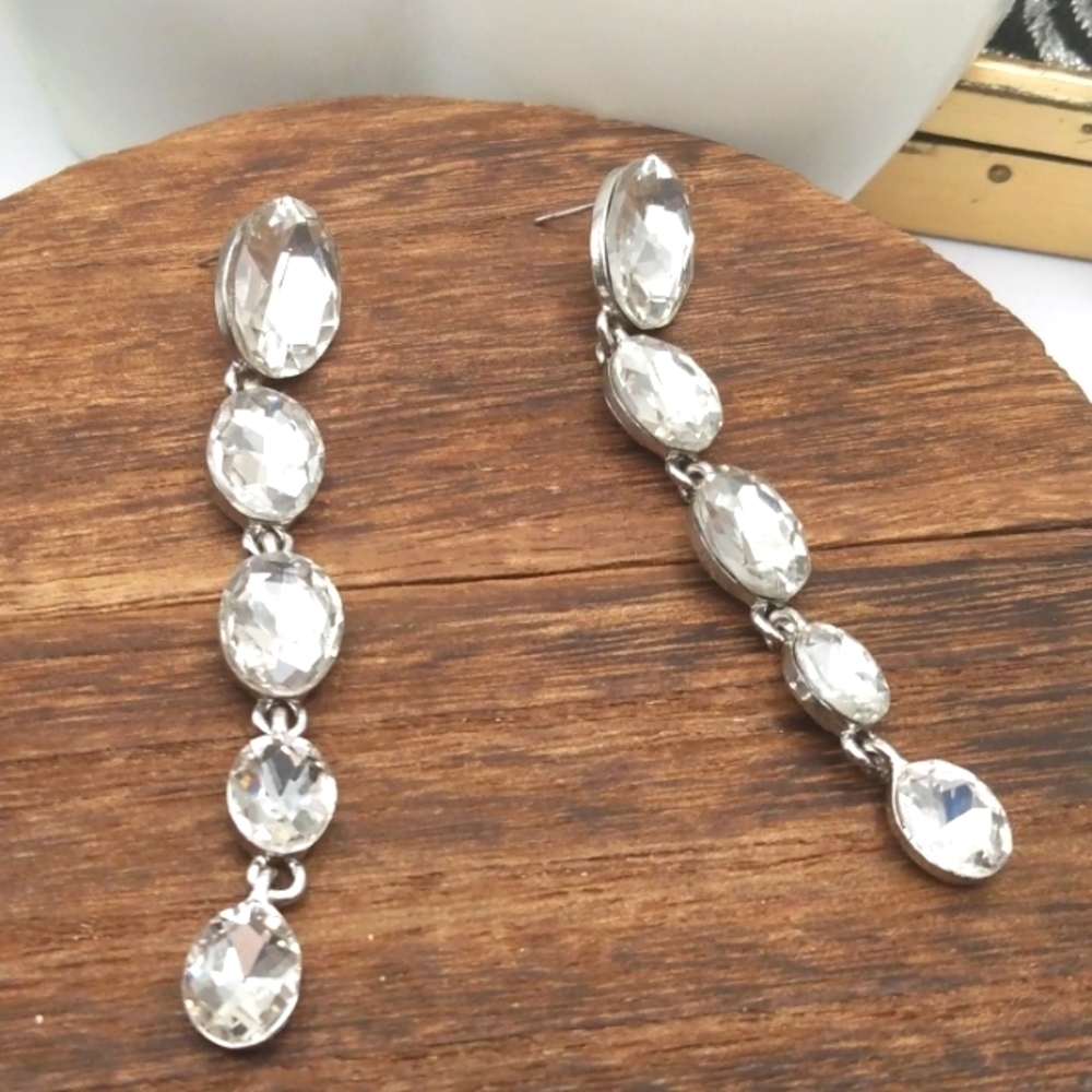 Icecicle flashy drop earrings gem E745β